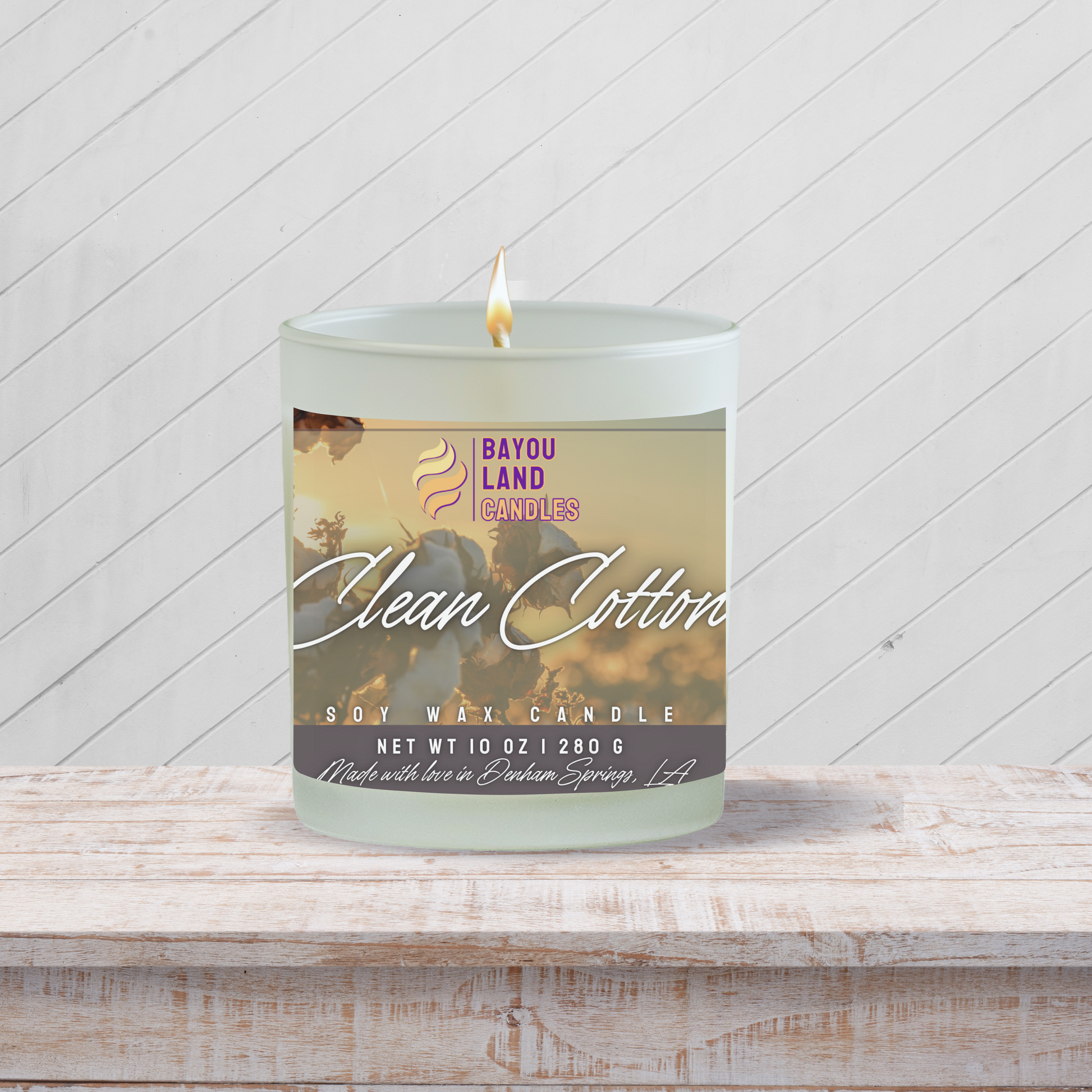 Clean Cotton - Bayou Land Candles - Clean Cotton Scented Candle Cotton Blossom Fragrance