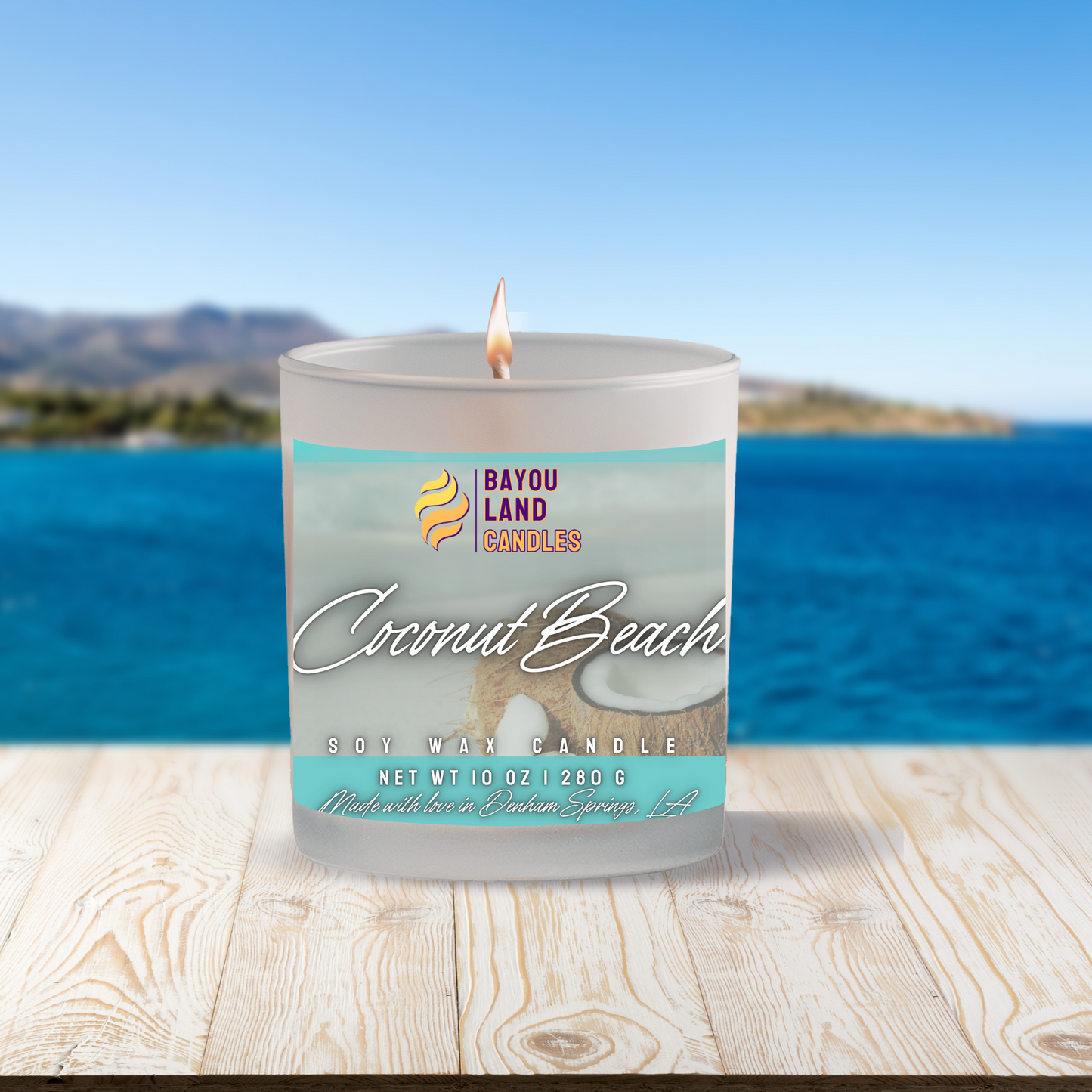 Coconut Beach - Bayou Land Candles - Coconut Beach Scented Candle Bayou Land Candles