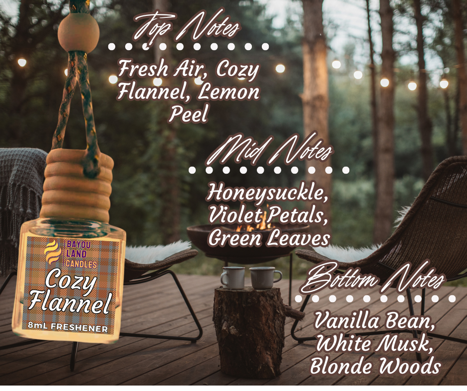 Cozy Flannel - Bayou Land Candles - Cozy Flannel Car Freshener Fall Scents