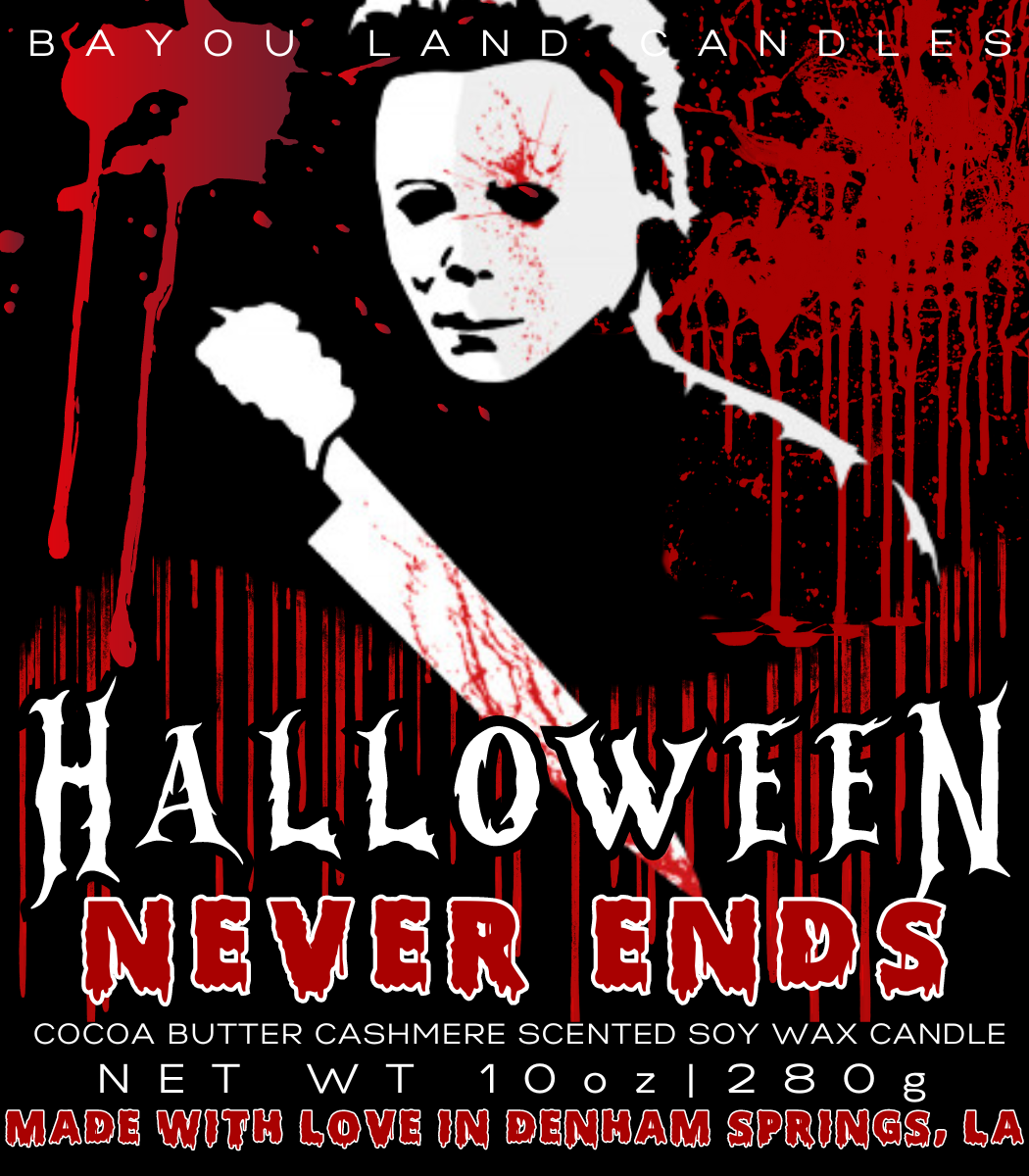 Halloween Never Ends - Michael Myers - Bayou Land Candles - Michael Myers Candle Cocoa Butter Cashmere Warm Spices