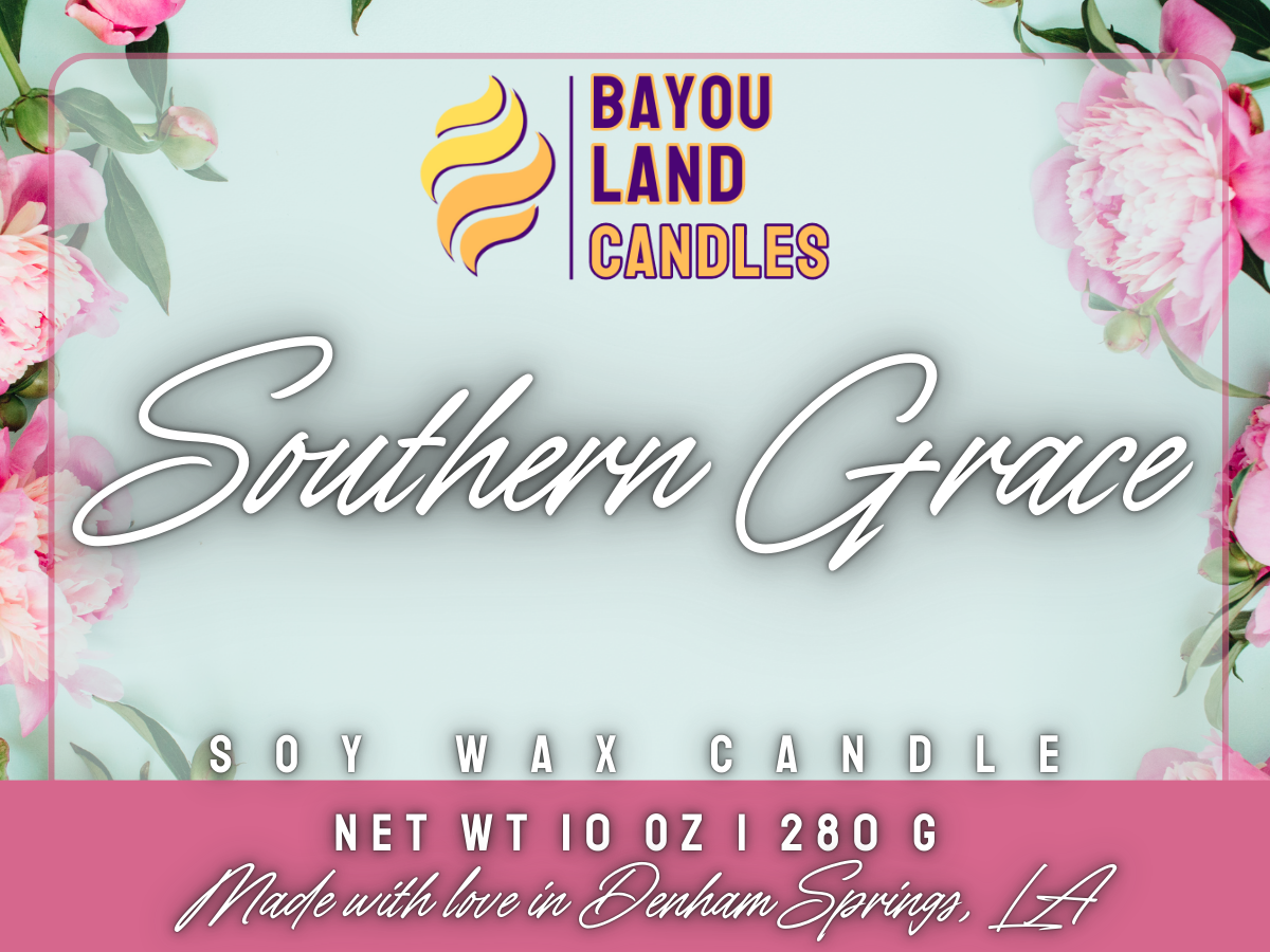 Southern Grace - Bayou Land Candles - Southern Grace Candle Green Floral Notes Soy Wax
