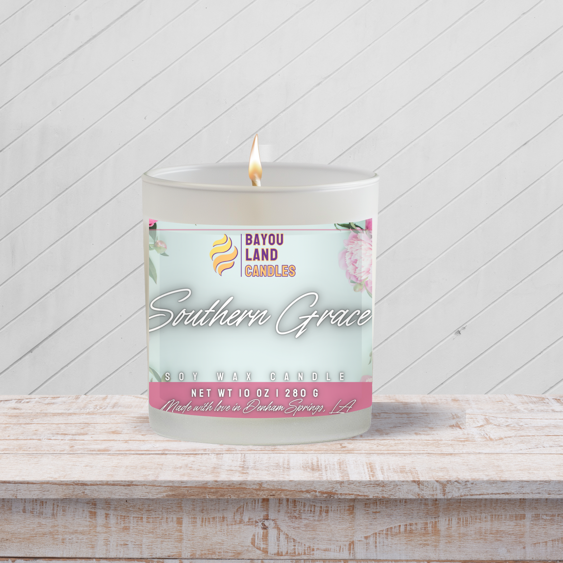 Southern Grace - Bayou Land Candles - Southern Grace Candle Green Floral Notes Soy Wax
