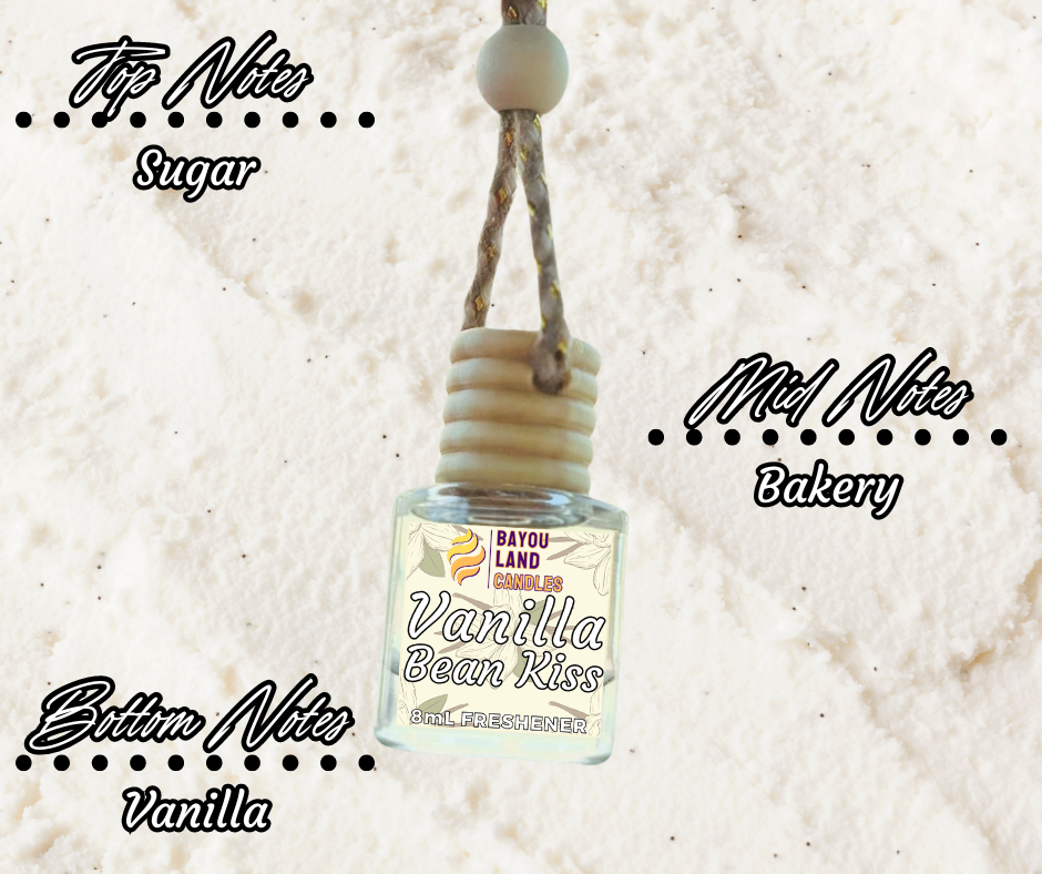 Vanilla Bean Kiss - Bayou Land Candles - Vanilla Bean Kiss Car Freshener Bean Kiss Scent