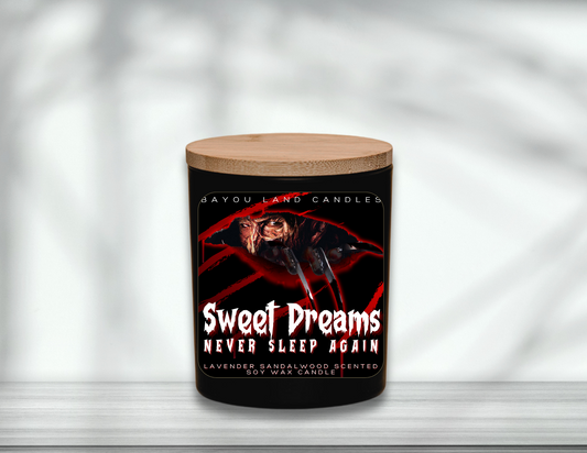 Never Sleep Again - Freddy Krueger - Bayou Land Candles - Freddy Krueger Candle Never Sleep Again Bayou Land